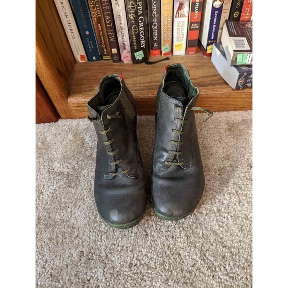 CAMPER dark green leather ankle boot sz 38.5 euc - Picture 2 of 6